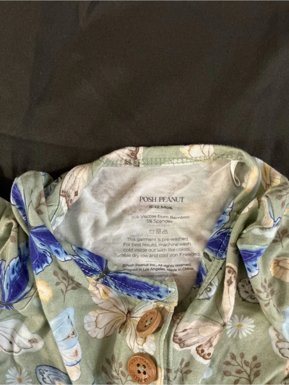 Posh Peanut fabric long buttons